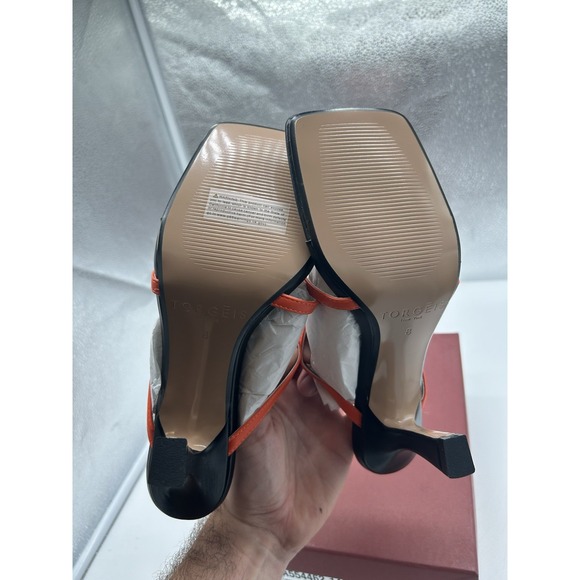 New Torgeis Aconite Faux Leather High Heel Thong Sandals Black Size EU 38.5 US 8 - Picture 6 of 8